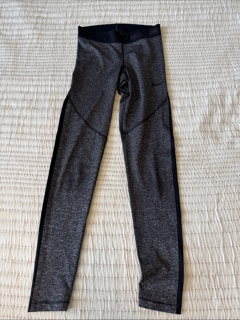 Nike Kids Gray and Black Active Leggings